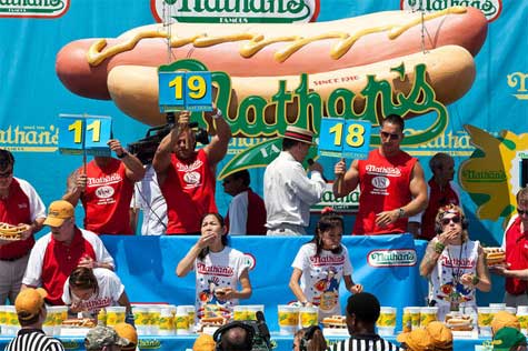 Cups used at Nathan's Hot Dog Eating Contest