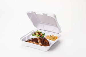 Compostable Medium Hinged 3 Compartment Container