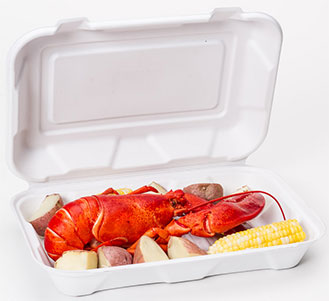 to go container with seafood