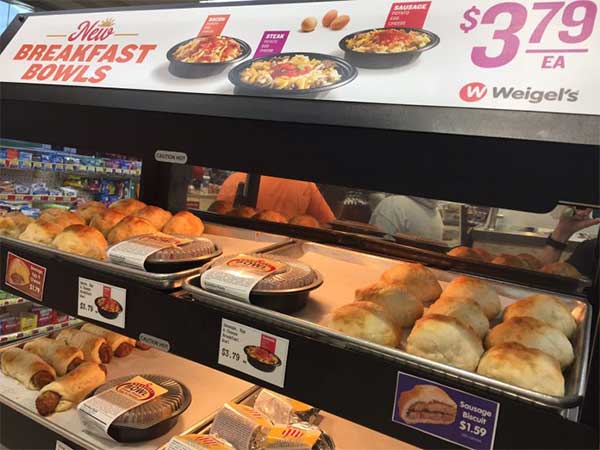 Weigel's breakfast display