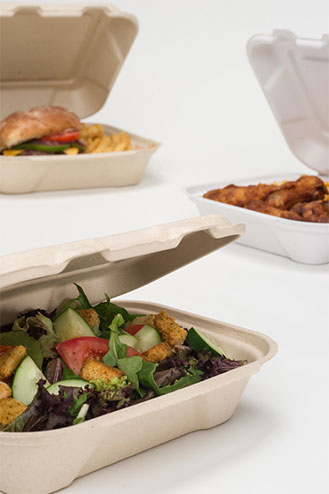 compostable hinged containers