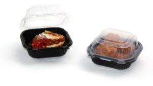 hinged, clear top food containers