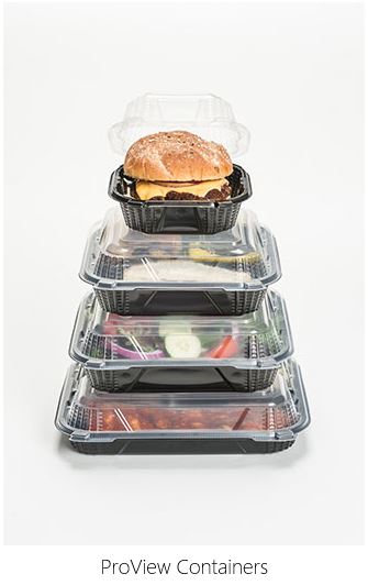 ProView containers with food in them, stacked