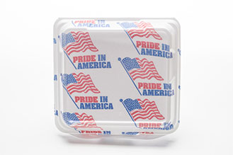 Pride in America branded foam container