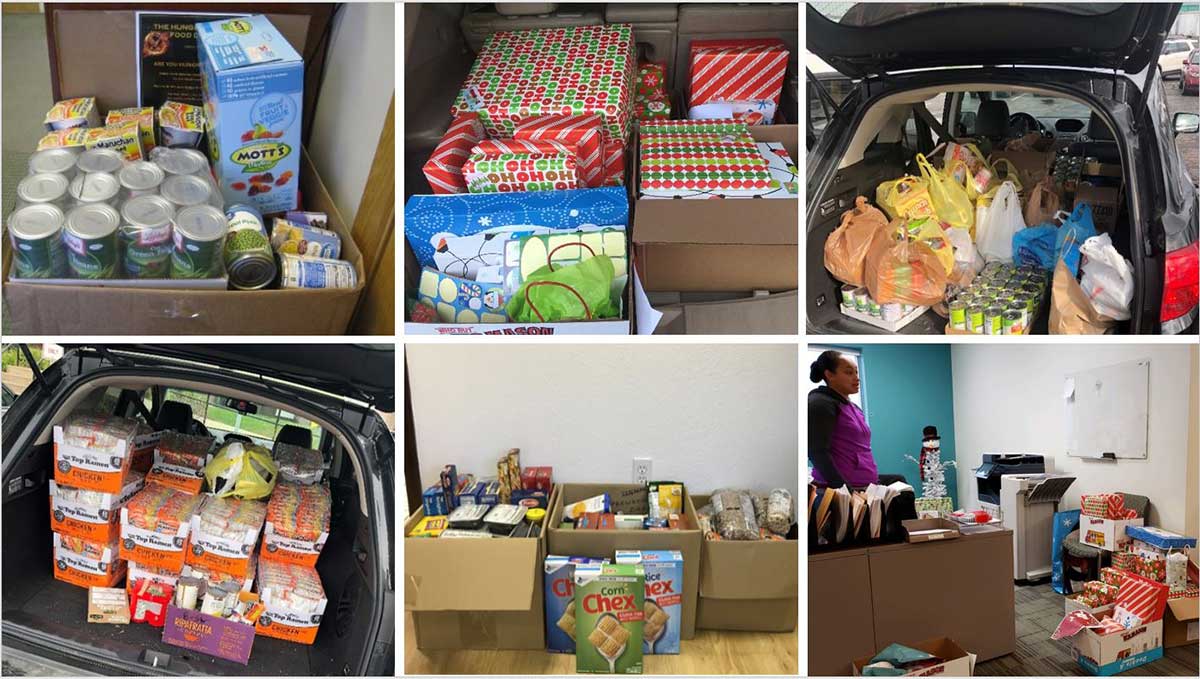 food bank donations collage