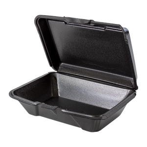 Black 9" x 6" Hinged Deep All-Purpose Container