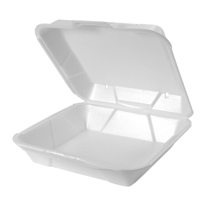 White 10" x 9" Hinged Square Vented Container