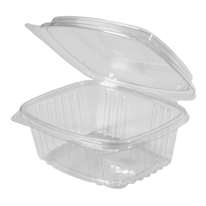 Clear 12 oz. High Dome Hinged Rectangle Container