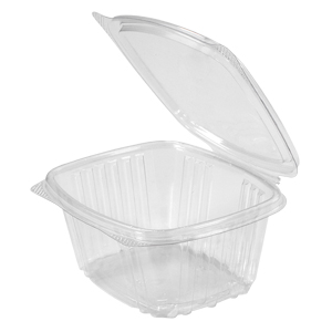 Vegware VHD-16 16oz PLA Hinged Deli Container (Case of 300)