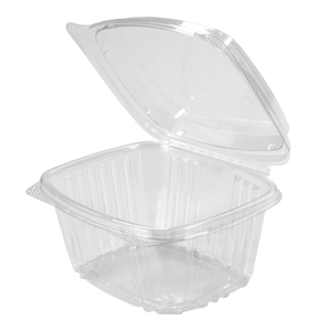 Clear 16 oz. High Dome Hinged Rectangle Container