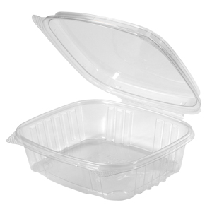 Clear 24 oz. High Dome Hinged Rectangle Container