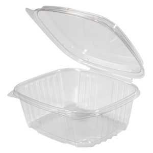 Clear 32 oz. High Dome Hinged Rectangle Container