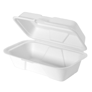 Natural White 9" x 6" Hinged Rectangle Container