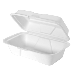 WELLCHOICE PW206 ECO Hinged Take-Out Container, White, 9 x 6 x 2.5  (150/Case) - Win Depot