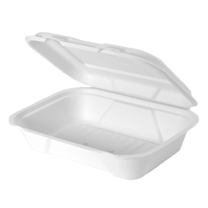 Natural White 9" x 5" Hinged Rectangle Container