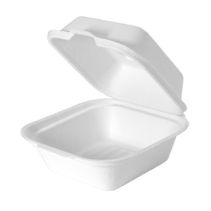 Natural White 5.7" x 5.7" Hinged Square Container