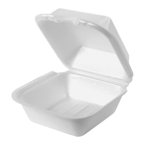 White 6" x 6" Snap It Lock Hinged Square Container