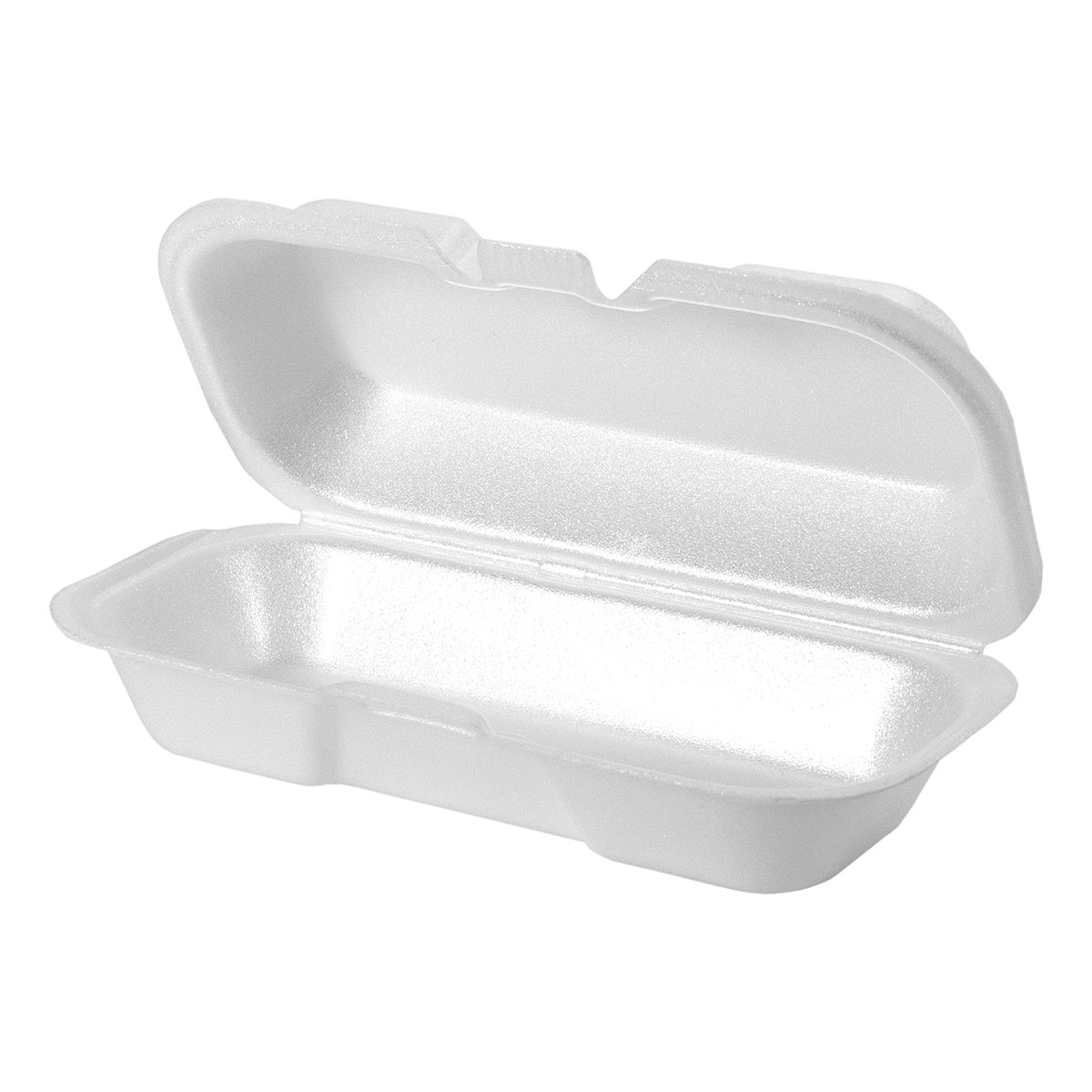 White 7"x 4" Hot Dog Hinged Rectangle Container