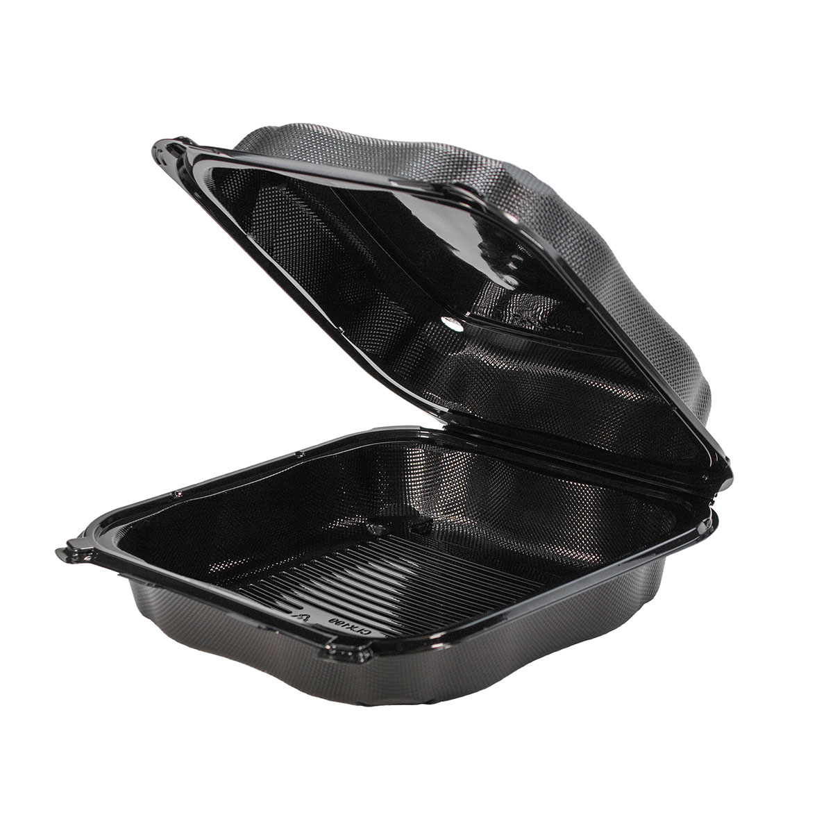 Black 9" x 9"  Hinged Square Container