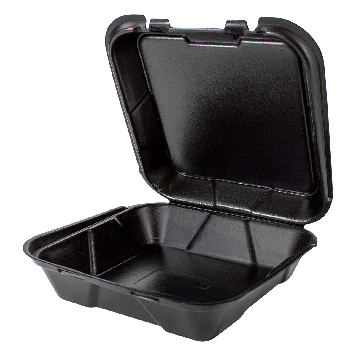 Black 9" x 9" Snap It Lock Hinged Square Container