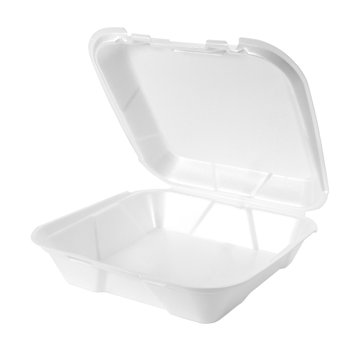 White 9" x 9" Snap It Lock Hinged Square Container