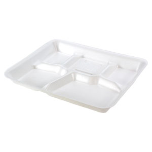 White 5 Compartment Serving Tray