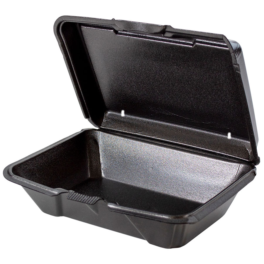 Black 9" x 6" Hinged Deep All-Purpose Vented Container