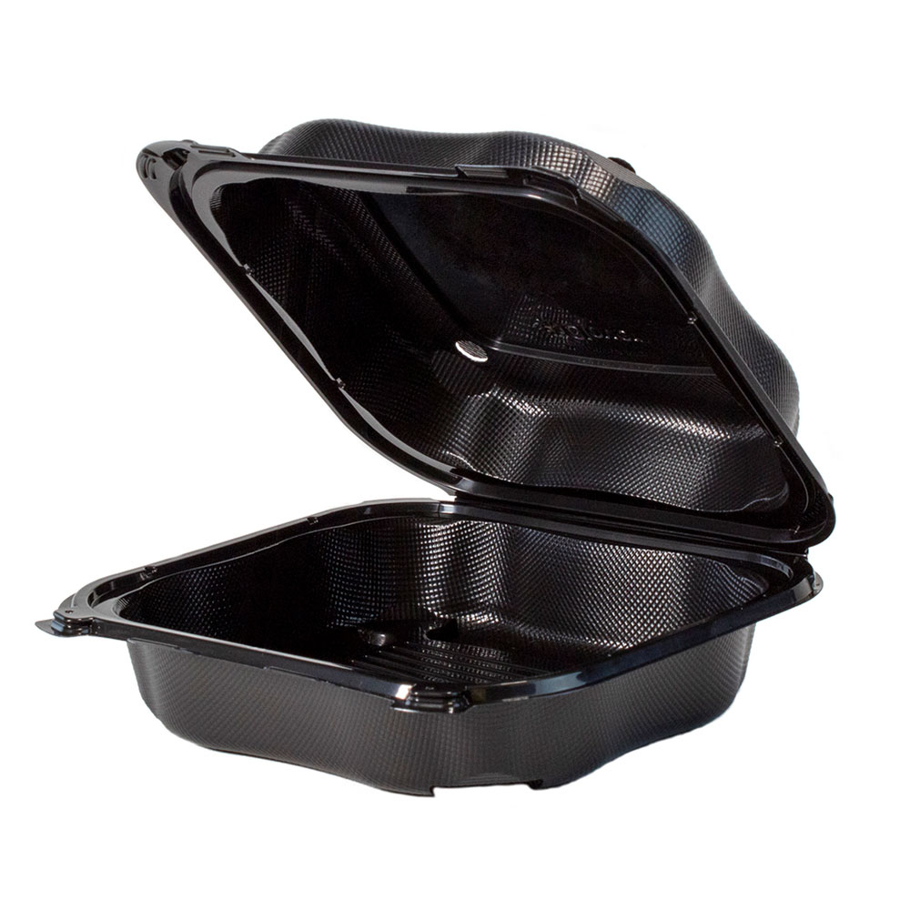Black 8" x 8" Hinged Square Container