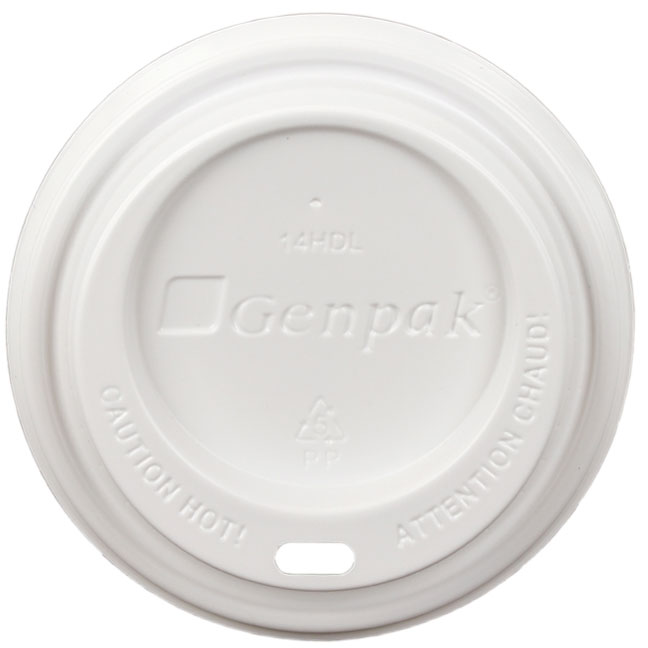 Hot Drink Dome Lid White HIPS  for 10 oz.  12 oz.  16 oz. & 20 oz. Cup