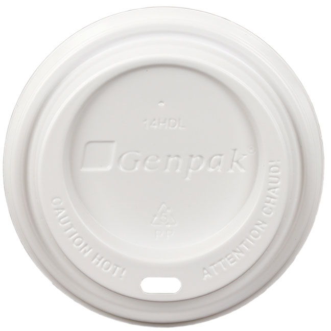 14HDL-W, Hot Drink Dome Lid White HIPS for 10 oz. 12 oz. 16 oz. & 20 oz.  Cup