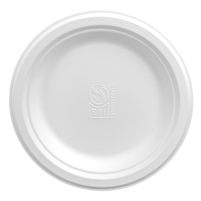 Natural White 6" Round Plate NO ADDED PFAS