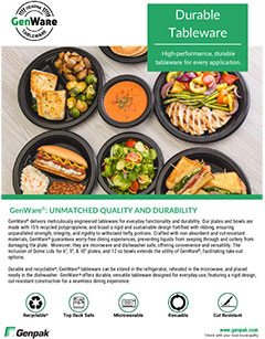 GenWare tableware product flyer