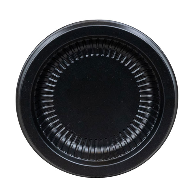 Black  6" Round Ribbed Plate