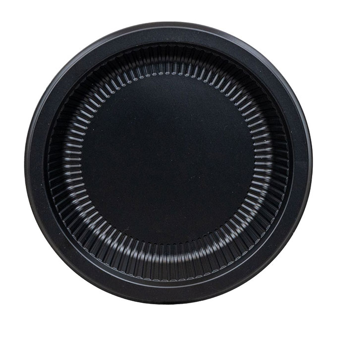 Black  9" Round Ribbed Plate