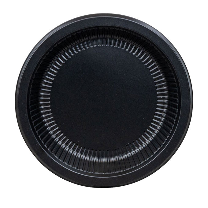Black 9" Round Ribbed Plate