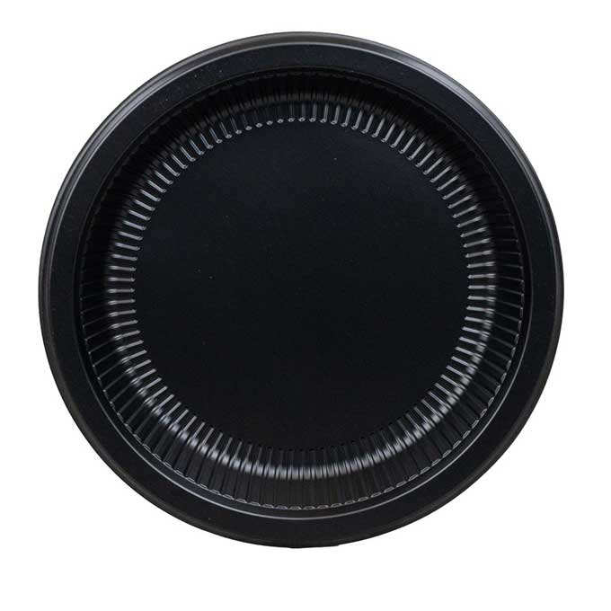 Black  10" Round Ribbed Plate