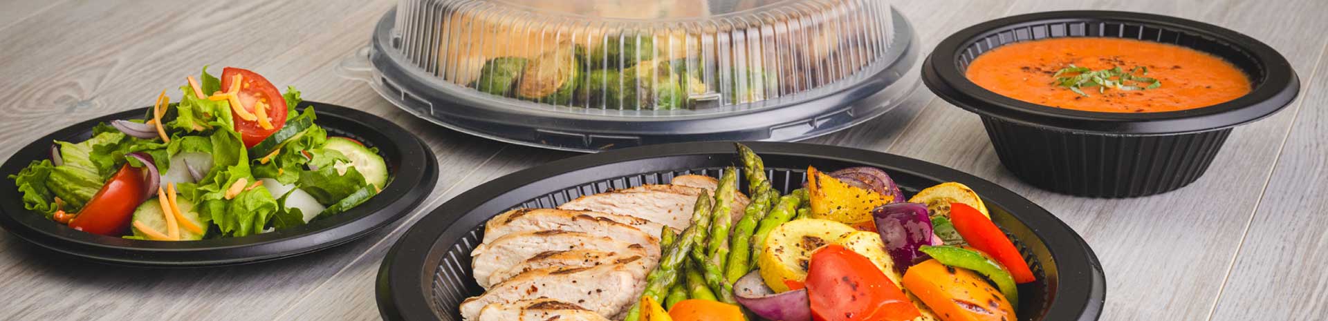 polypropylene tableware - plates, bowls and lids
