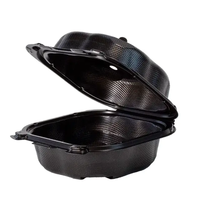 Black 6" x 6" Hinged Square Container