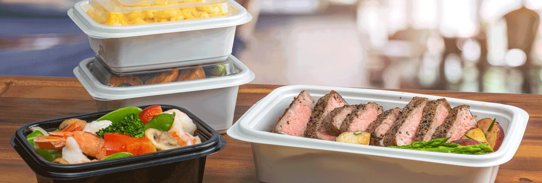 Smart2Go Two-Piece Containers Filled With Steak and Veggies