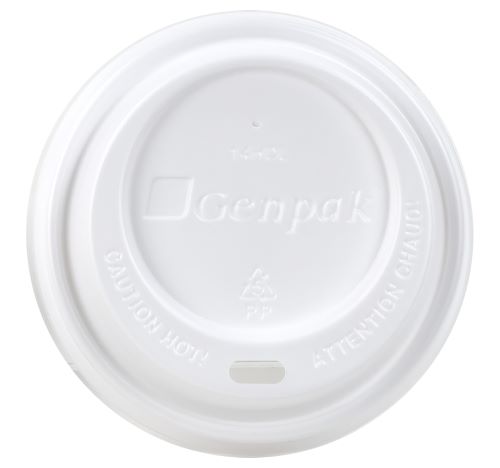 White PP Lid for Hot Drink for 10 12 16 & 20 oz. Cup