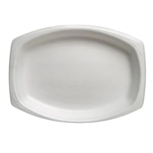 White 7" x 9" Oval Laminated Platter