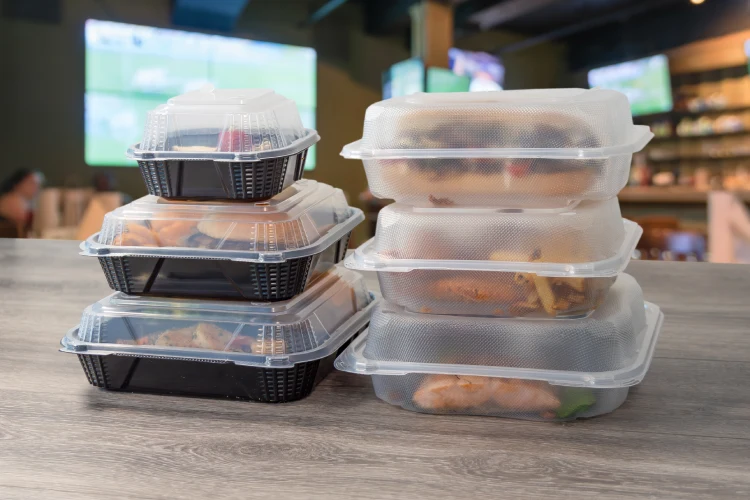 food containers filled and ready for delivery