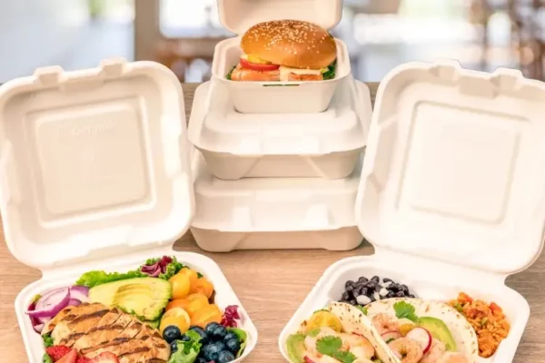 white compostable food containers