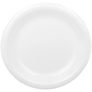 White 9" Round Laminated Plate