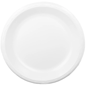 White 10.25" Round Laminated Plate