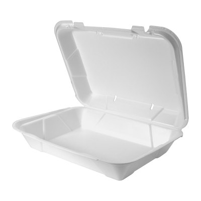 White 13" x 9" Snap It Lock Vented Hinged Rectangle Container